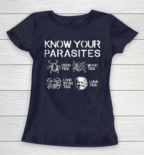 Know Your Parasites Funny Joe Biden Luna Tick Women's T-Shirt 2