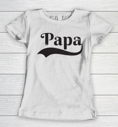 Father's Day Funny Gift Ideas Apparel  Papa Baseball Font Dad Father Women's T-Shirt