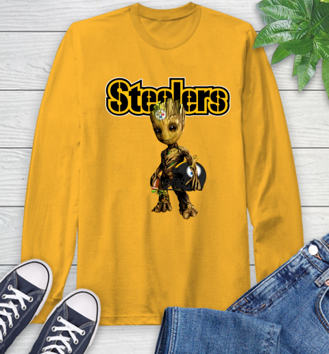 Pittsburgh Steelers NFL Football Groot Marvel Guardians Of The Galaxy Long Sleeve T-Shirt 3