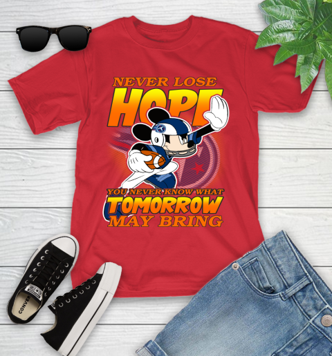 Tennessee Titans NFL Football Mickey Disney Never Lose Hope Youth T-Shirt - Image 14