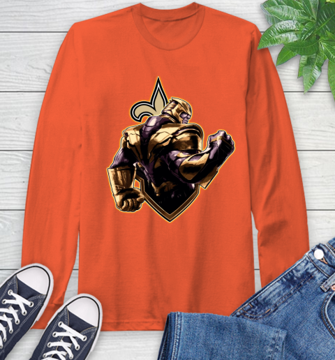 NFL Thanos Avengers Endgame Football Sports New Orleans Saints Long Sleeve T-Shirt 5