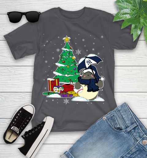 New York Yankees MLB Baseball Cute Tonari No Totoro Christmas Sports Youth T-Shirt 6