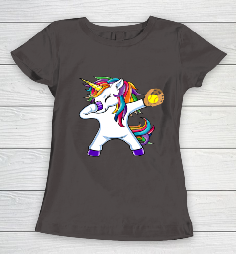 Dabbing Unicorn Softball T Shirt Funny Dab Gift Women's T-Shirt 8