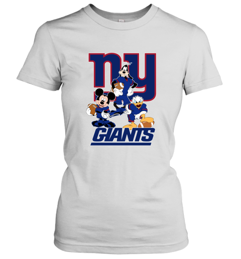 Mickey Donald Goofy The Three New York Giants Football Women's T-Shirt