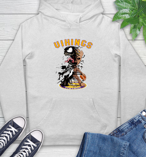 NFL Minnesota Vikings Football Venom Groot Guardians Of The Galaxy Hoodie