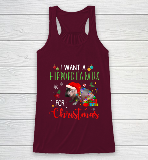 I Want A Hippopotamus For Christmas Hippo Fiona Racerback Tank 2