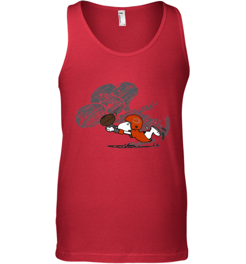 bbtj chicago bears snoopy plays the football game unisex tank 17 front red