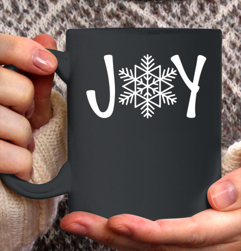 Joy Snowflake Christmas Ceramic Mug 11oz