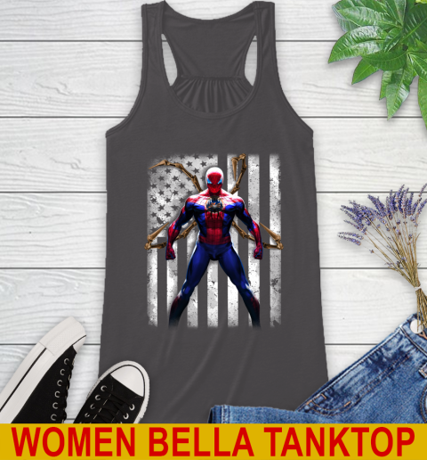 MLB Baseball New York Mets Spider Man Avengers Marvel American Flag Shirt Racerback Tank 10