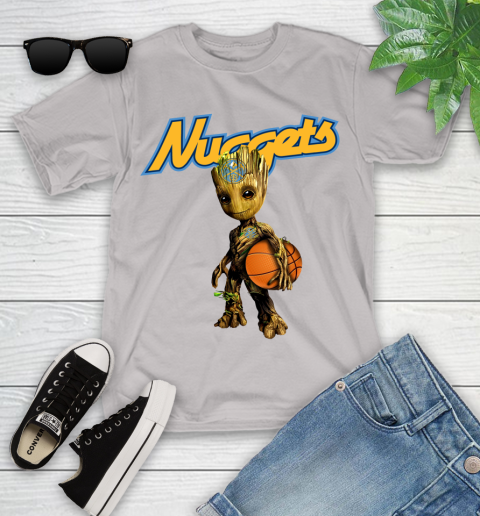 Denver Nuggets NBA Basketball Groot Marvel Guardians Of The Galaxy Youth T-Shirt 12