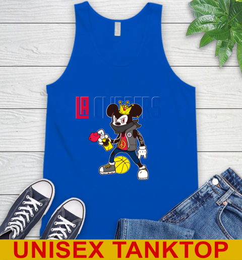 LA Clippers NBA Basketball Mickey Peace Sign Sports Tank Top - Image 6