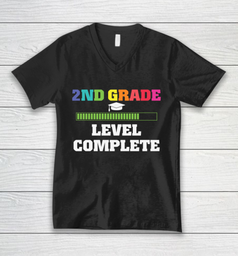 Back To School Shirt 2nd grade level complete V-Neck T-Shirt