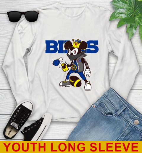Buffalo Bills NFL Football Mickey Peace Sign Sports Youth Long Sleeve 12