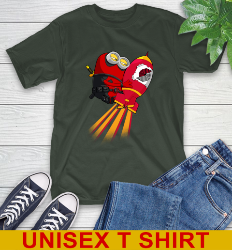 NBA Basketball Portland Trail Blazers Deadpool Minion Marvel Shirt T-Shirt 6