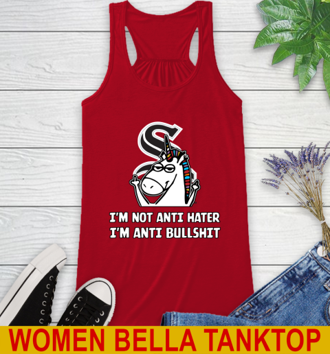 Chicago White Sox MLB Baseball Unicorn I'm Not Anti Hater I'm Anti Bullshit Racerback Tank 6