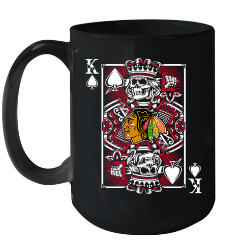 Chicago Blackhawks NHL Hockey The King Of Spades Death Cards Shirt Ceramic Mug 15oz