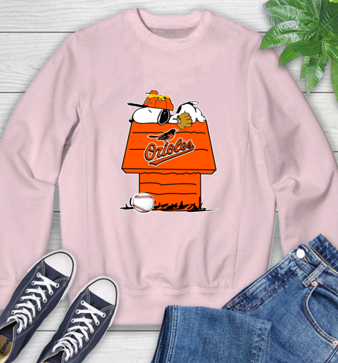MLB Baltimore Orioles Snoopy Woodstock The Peanuts Movie Baseball T Shirt Sweatshirt 9