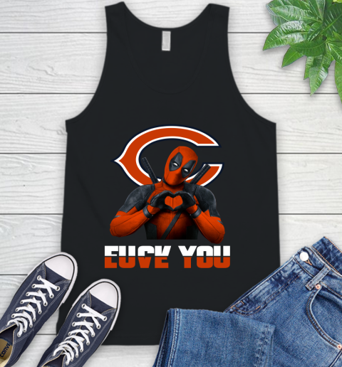 NHL Chicago Bears Deadpool Love You Fuck You Football Sports Tank Top