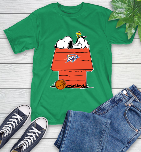 Oklahoma City Thunder NBA Basketball Snoopy Woodstock The Peanuts Movie T-Shirt 7