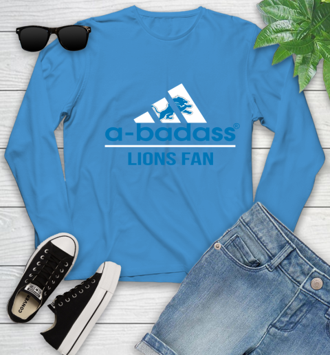 Detroit Lions NFL Football A Badass Adidas Adoring Fan Sports Youth Long Sleeve 8