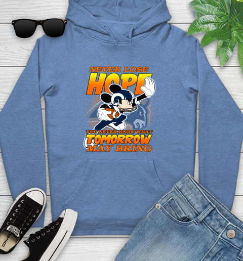 Los Angeles Rams NFL Football Mickey Disney Never Lose Hope Youth Hoodie 13