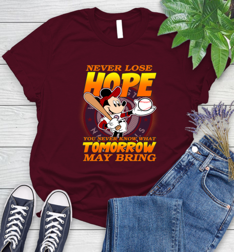 Washington Nationals MLB Baseball Mickey Disney Never Lose Hope Women's T-Shirt 7