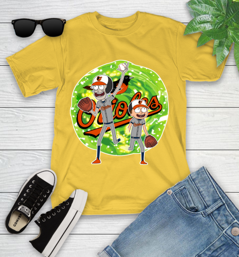 MLB Baltimore Orioles Rick And Morty Baseball Sports Youth T-Shirt 8