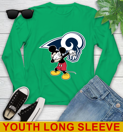 Los Angeles Rams NFL Football Dabbing Mickey Disney Sports Youth Long Sleeve 7