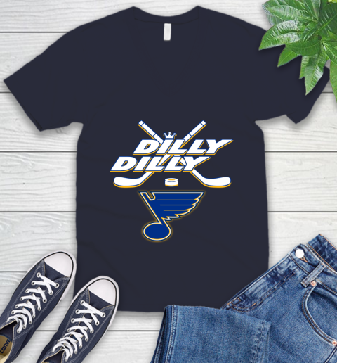 NHL St.Louis Blues Dilly Dilly Hockey Sports V-Neck T-Shirt 3