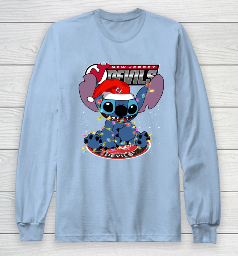 New Jersey Devils NHL Hockey noel stitch Christmas Long Sleeve T-Shirt 5