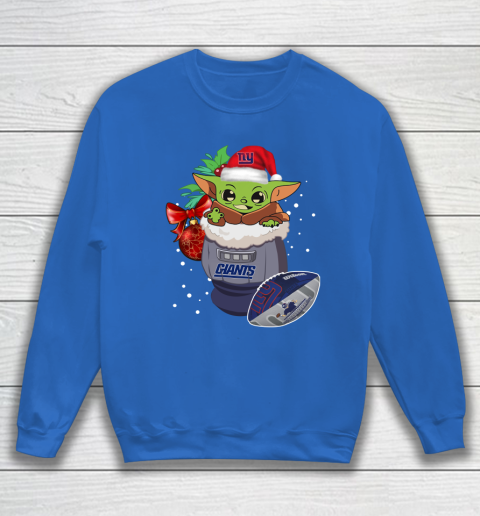 New York Giants Christmas Baby Yoda Star Wars Funny Happy NFL Sweatshirt 7