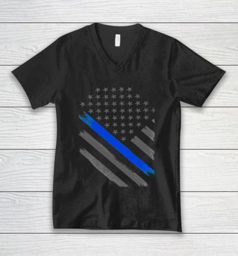 Thin Blue Line Flag Tactical Officer V-Neck T-Shirt