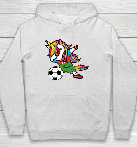 Dabbing Unicorn Azerbaijan Football Azerbaijani Flag Soccer Hoodie