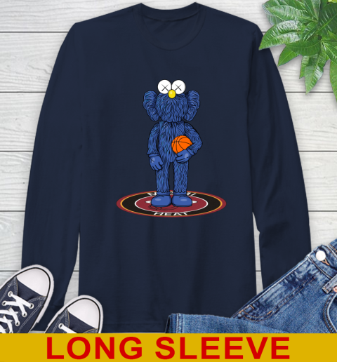 NBA Basketball Miami Heat Kaws Bff Blue Figure Shirt Long Sleeve T-Shirt 4