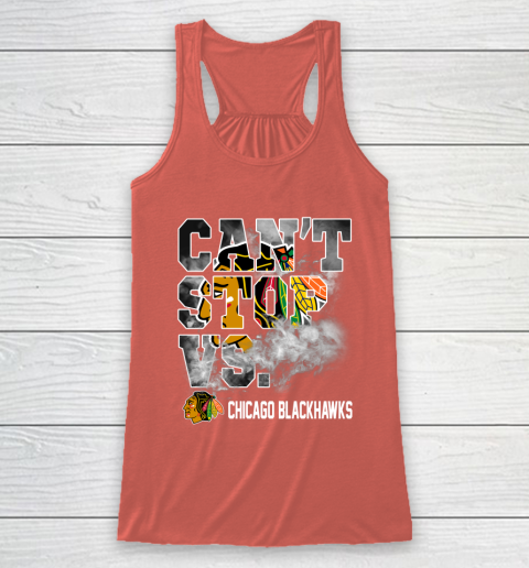 NHL Chicago Blackhawks Hockey Can't Stop Vs Racerback Tank 3
