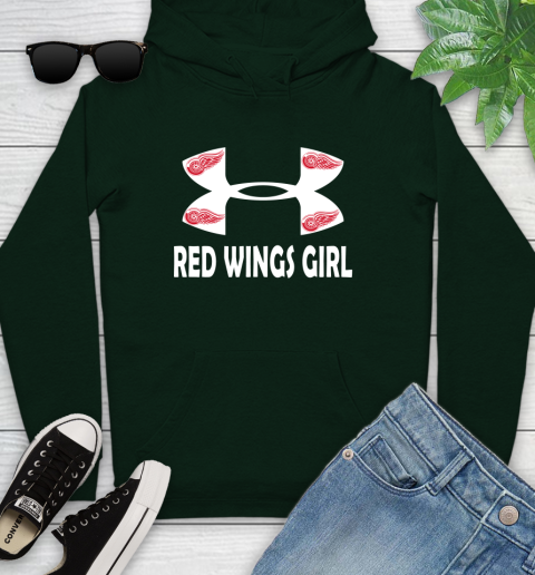 NHL Detroit Red Wings Girl Under Armour Hockey Sports Youth Hoodie 14