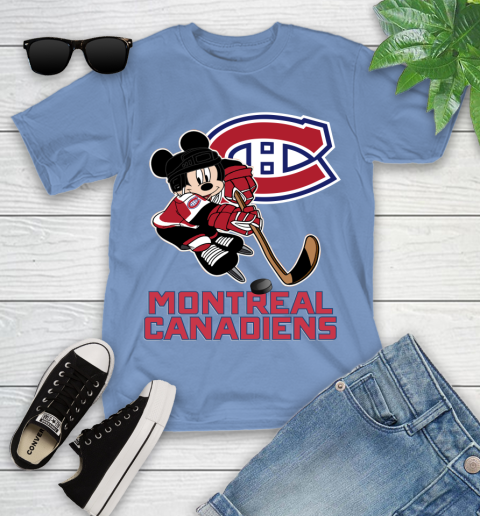 NHL Montreal Canadiens Mickey Mouse Disney Hockey T Shirt Youth T-Shirt 11
