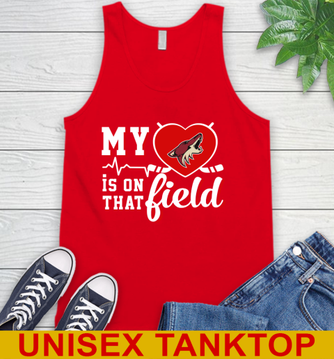 NHL My Heart Is On That Field Hockey Sports Arizona Coyotes Tank Top 5