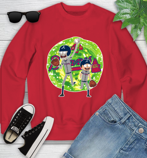 MLB Atlanta Braves Rick And Morty Baseball Sports Youth Sweatshirt 9