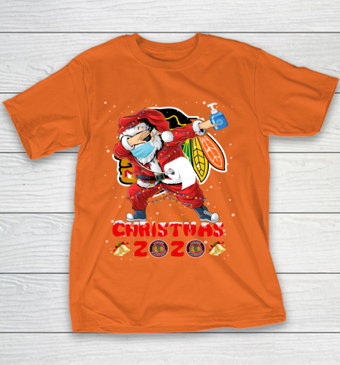 Chicago Blackhawks Funny Santa Claus Dabbing Christmas 2020 NHL Youth T-Shirt 4