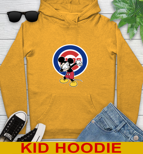 Chicago Cubs MLB Baseball Dabbing Mickey Disney Sports Youth Hoodie 3
