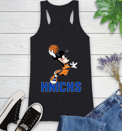NBA Basketball New York Knicks Cheerful Mickey Mouse Shirt Racerback Tank
