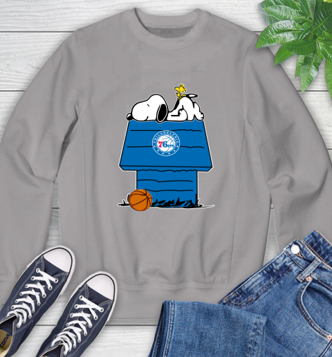 Philadelphia 76ers NBA Basketball Snoopy Woodstock The Peanuts Movie Sweatshirt 5