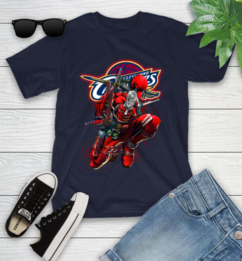 NBA Deadpool Marvel Comics Sports Basketball Cleveland Cavaliers Youth T-Shirt 3