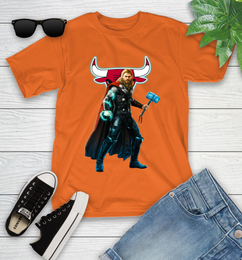 NBA Thor Avengers Endgame Basketball Chicago Bulls Youth T-Shirt 7
