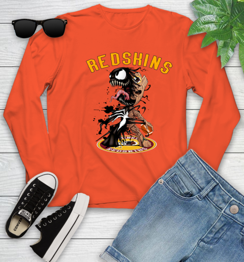 NFL Washington Redskins Football Venom Groot Guardians Of The Galaxy Youth Long Sleeve 4