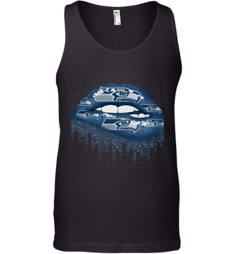 Biting Glossy Lips Sexy Seattle Seahawks NFL Football Tank Top