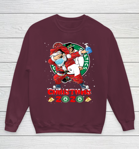 Boston Celtics Funny Santa Claus Dabbing Christmas 2020 NBA Youth Sweatshirt 4