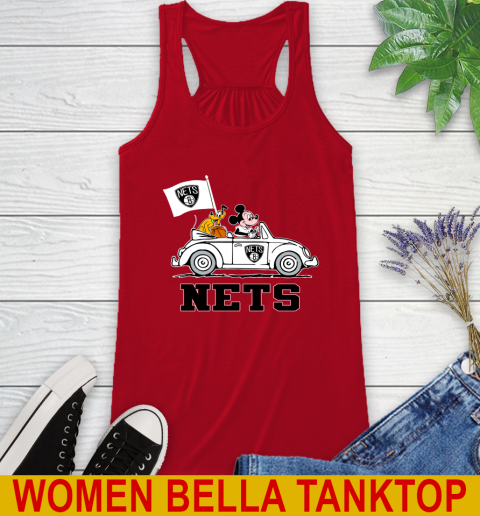 NBA Basketball Brooklyn Nets Pluto Mickey Driving Disney Shirt Racerback Tank 6