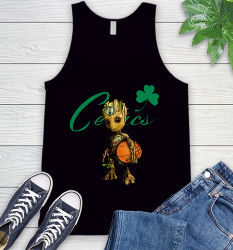 Boston Celtics NBA Basketball Groot Marvel Guardians Of The Galaxy Tank Top 2